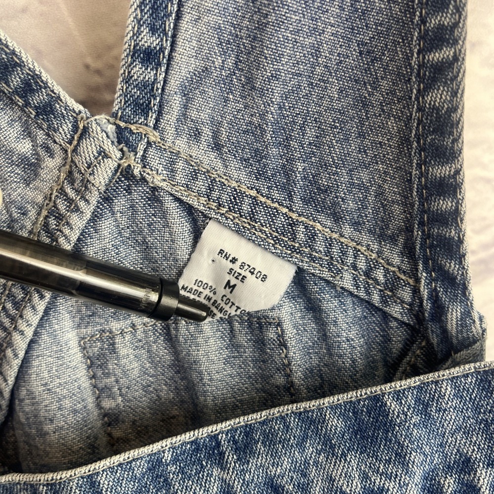 Vintage 90s No Excuses Denim Indie Streetwear Thrashed Overalls Size M READ - Picture 8 of 16
